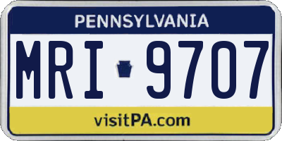 PA license plate MRI9707