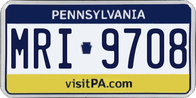 PA license plate MRI9708