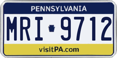 PA license plate MRI9712