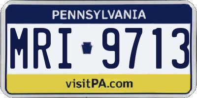 PA license plate MRI9713