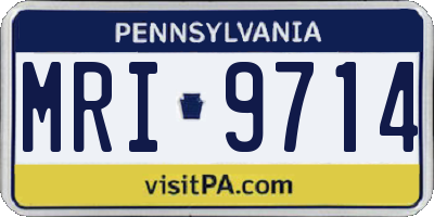 PA license plate MRI9714