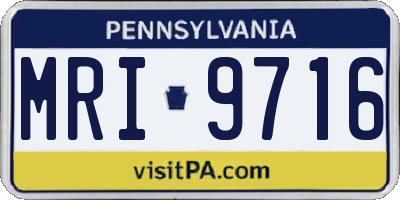 PA license plate MRI9716