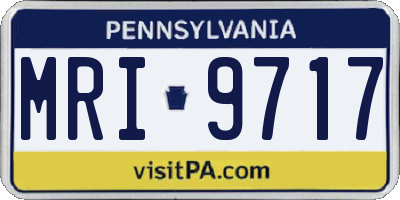 PA license plate MRI9717