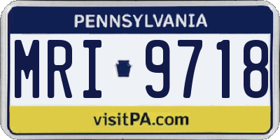 PA license plate MRI9718