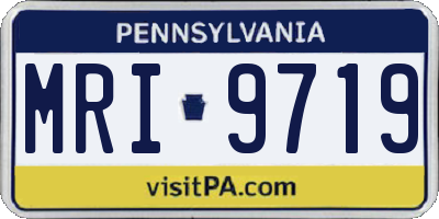 PA license plate MRI9719