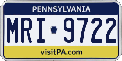 PA license plate MRI9722