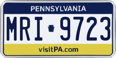 PA license plate MRI9723