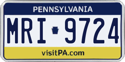 PA license plate MRI9724
