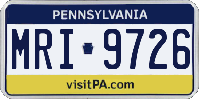 PA license plate MRI9726