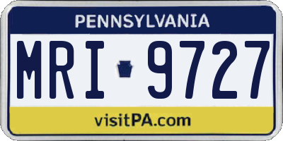 PA license plate MRI9727