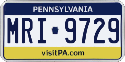 PA license plate MRI9729