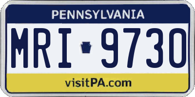 PA license plate MRI9730