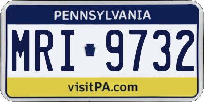 PA license plate MRI9732