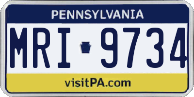 PA license plate MRI9734