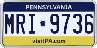 PA license plate MRI9736