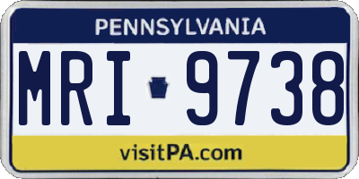 PA license plate MRI9738