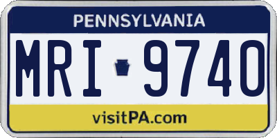 PA license plate MRI9740