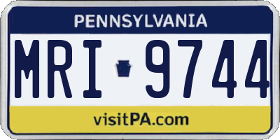 PA license plate MRI9744