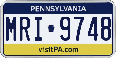 PA license plate MRI9748