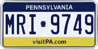 PA license plate MRI9749