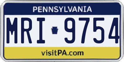 PA license plate MRI9754
