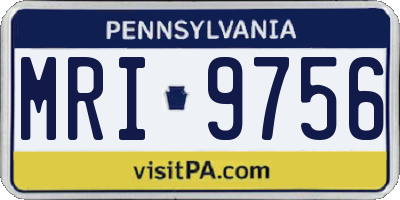 PA license plate MRI9756