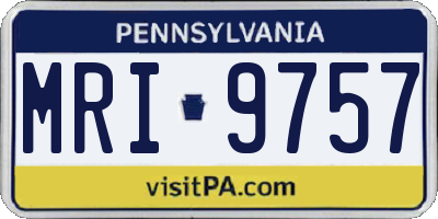 PA license plate MRI9757