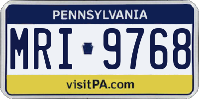 PA license plate MRI9768