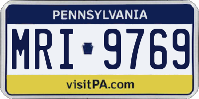PA license plate MRI9769