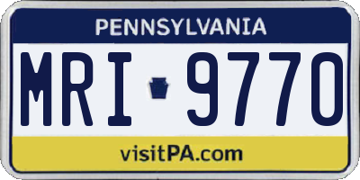 PA license plate MRI9770