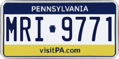 PA license plate MRI9771