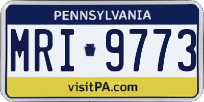 PA license plate MRI9773