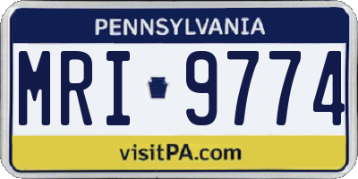 PA license plate MRI9774