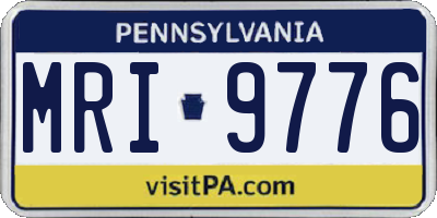 PA license plate MRI9776