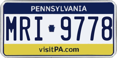 PA license plate MRI9778