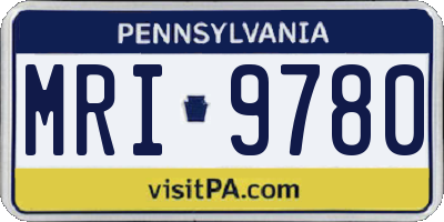 PA license plate MRI9780