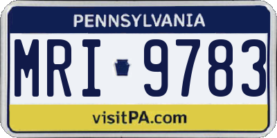 PA license plate MRI9783