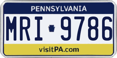 PA license plate MRI9786