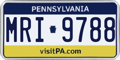PA license plate MRI9788