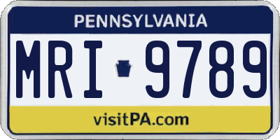 PA license plate MRI9789