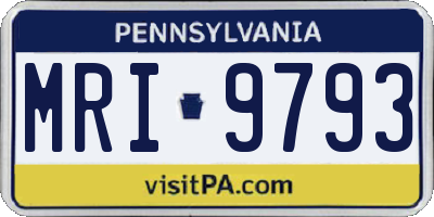 PA license plate MRI9793