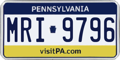 PA license plate MRI9796