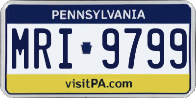 PA license plate MRI9799