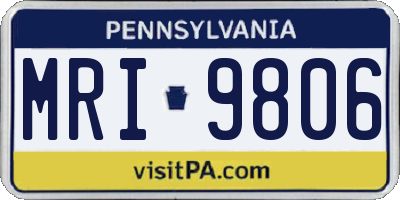 PA license plate MRI9806