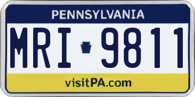 PA license plate MRI9811