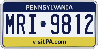 PA license plate MRI9812