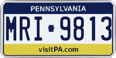 PA license plate MRI9813