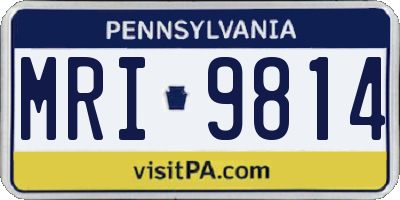 PA license plate MRI9814