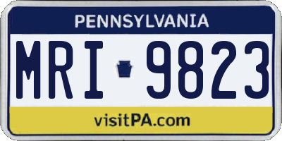 PA license plate MRI9823