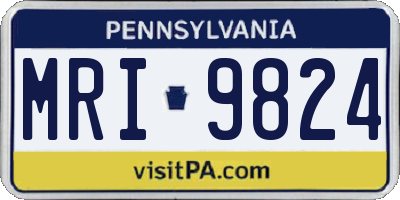 PA license plate MRI9824